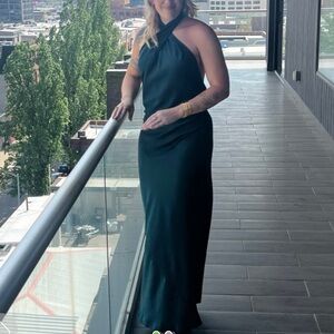 Jasmine Halter Emerald Maxi Dress